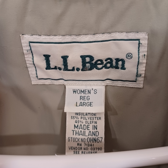 LL Bean Beige Parka Coat Winter Fleece/ Quilted Lining Soft & Warm! - Picture 5 of 9